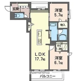 ヴィラ ロベリア【303号室】の間取り