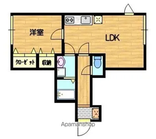 コーポ我妻【1-C号室】の間取り