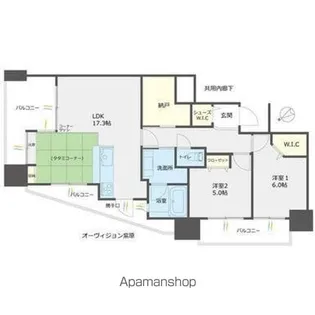 オーヴィジョン紫原【1303号室】の間取り