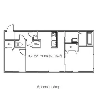 イー・エフ札幌東【1階】の間取り