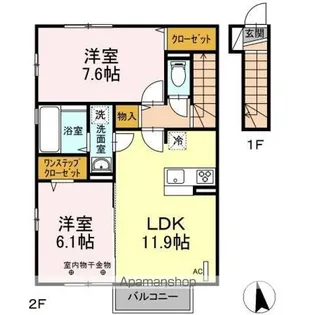 パディー コート B【2階】の間取り