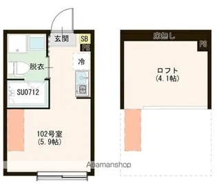 ハーモニーテラス上石神井Ⅴ【102号室号室】の間取り