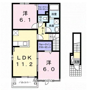 フルームB【2階】の間取り