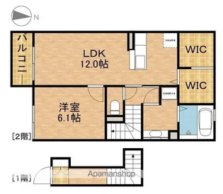 LES SAISON上岡田【2階】の間取り