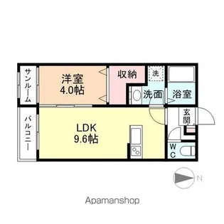ブルーメ開B【101号室】の間取り