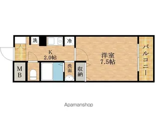 ロイヤルスクエアえびす【105号室】の間取り