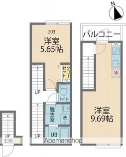 カインドネス立川【203号室号室】の間取り