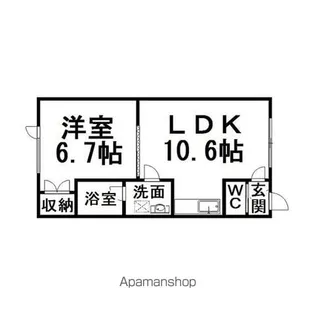 ハイネストキワ【101号室】の間取り