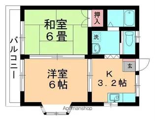 第1クロカワハイツ【2階】の間取り