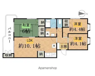 エステート八王子C棟【510号室】の間取り