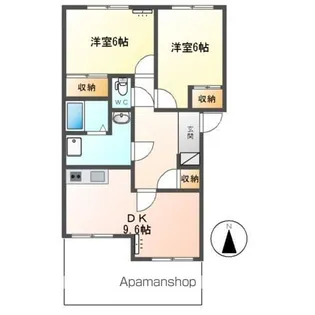 マルベリーズ参番館【1階】の間取り
