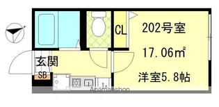 LE COCON 平井(ルココン平井)【2階】の間取り