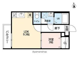 クラウド鳥羽見【2階】の間取り