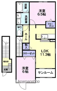 パレ・シャルウィB【2階】の間取り