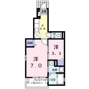 ラディア【102号室】の間取り