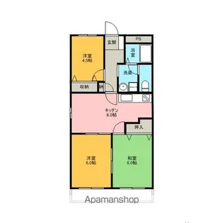 メゾンエミナースW【2階】の間取り