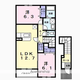 フォレスト ハウスB【2階】の間取り