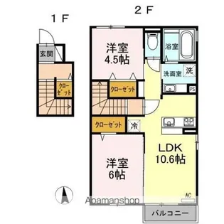 グリーンハイツ【2階】の間取り