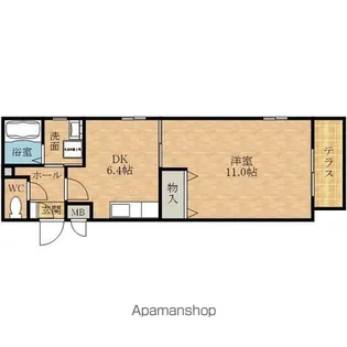 AZUR羽衣【101号室】の間取り