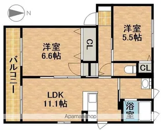アイリスE【102号室】の間取り