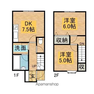 東京都八王子市犬目町【テラスハウス】の間取り