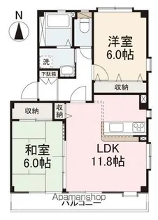 フォブール木下A・B【1階】の間取り