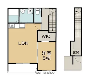 カンパニア西の土居弐番館【2階】の間取り