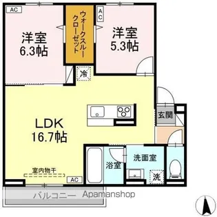 TORISIA盛岡向中野【2階】の間取り