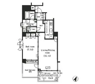 パークアクシス明治神宮前【3階】の間取り