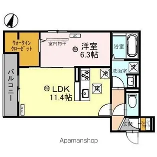CLASHIST常磐町【102号室】の間取り
