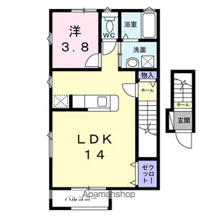 北山壱番館【2階】の間取り