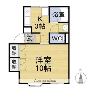 町屋コットンビレッジ【205号室】の間取り