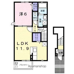 宮崎県宮崎市高洲町【アパート】の間取り
