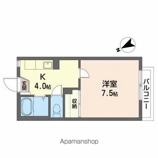ユーロハイツ名須川A【202号室】の間取り