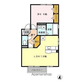 ヴィルヌーブ壱番館【2階】の間取り