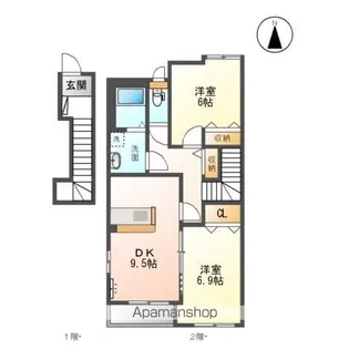 サンシャイン稲里 北棟【2階】の間取り