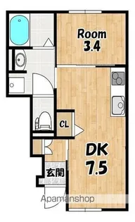 EAST COURT KANTA【103号室】の間取り