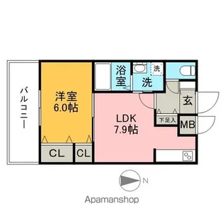 レジディア博多Ⅱ【14階】の間取り
