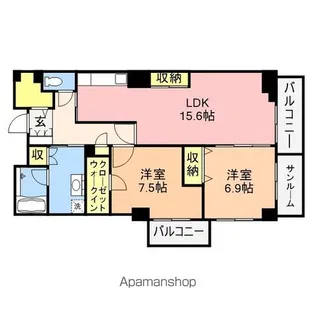 パルステージ関屋【5階】の間取り