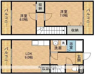 ティアラ植松【6階】の間取り
