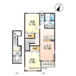 エルフ・ソレイユⅠ【2階】の間取り