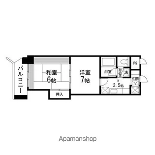 卸町マンションフタバ【705号室】の間取り