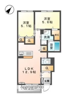 山椿 B【1階】の間取り