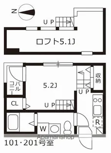 サダルスウド【101CP号室】の間取り