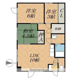 飛田ハイツA棟【1階】の間取り