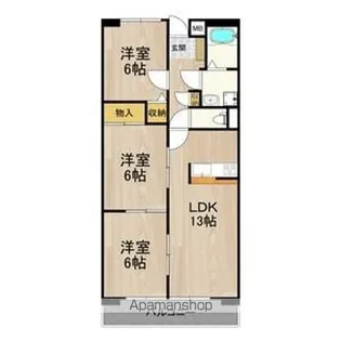 フェルザ住道(旧パルティール田中)【6階】の間取り