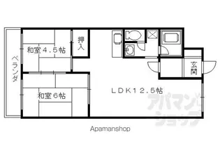 コーポ船越【202号室】の間取り