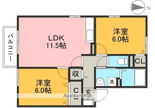 セジュールサヒア【2階】の間取り