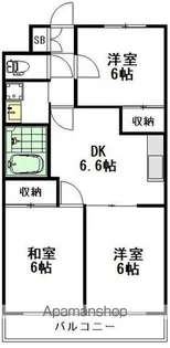 ハイツ大野【A302号室】の間取り