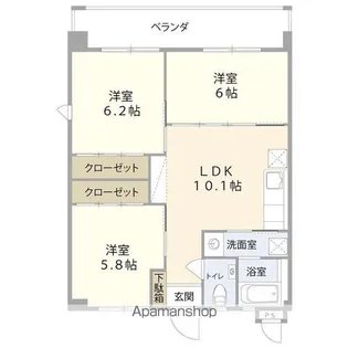 ラ・ポール【305号室】の間取り